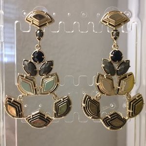 Kendra Scott Gold and Black Statement Earrings